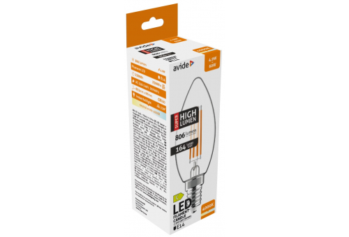 LED Filament Candle 4.9W E14 NW 4000K Super High Lumen