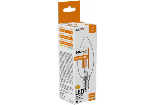 LED Filament Candle 6.5W E14 NW 4000K High Lumen