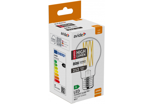 Bec LED Filament Globe 3.8W E27 NW Avide Super High Lumen