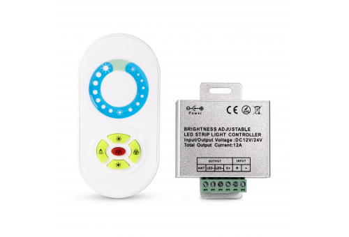 LED Szalag 12-24V 144W Fényerőszabályzó 5 Gombos RF Távirányító és Vezérlő