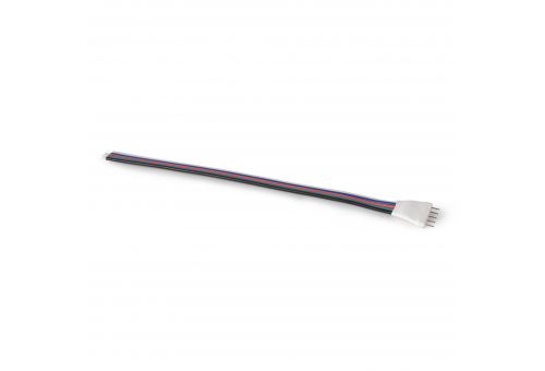 LED Szalag 12V RGB+W 5PIN Sima Kábel Apa Csatlakozó (10 darabos csomag)