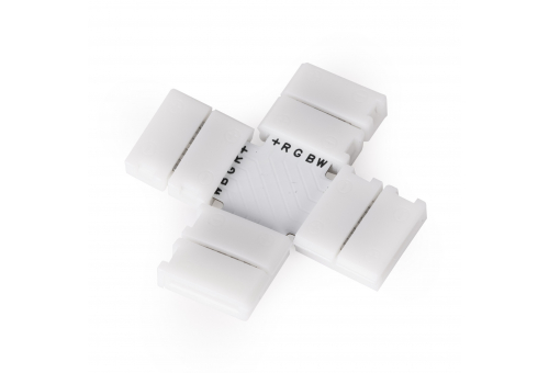 LED szalag kiegészítő - Csatos forrasztásmentes X csatlakozó, alkalmas SMD 5050 szalaghoz, 12MM - RGBW (10 darabos csomag)
