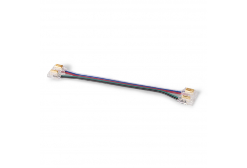 LED szalag kiegészítő - Forrasztásmentes toldó csatlakozó, 10 cm-es kábellel, alkalmas 12mm CLED szalaghoz - RGBW (10 darabos csomag)