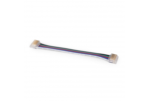 LED szalag kiegészítő - Forrasztásmentes toldó csatlakozó 10 cm-es kábellel, alkalmas 12mm SMD szalaghoz - RGBW (10 darabos csomag)