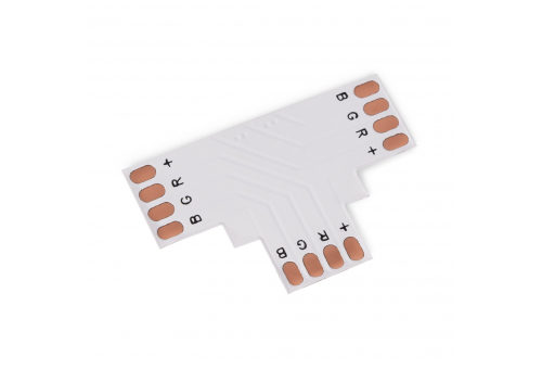 LED szalag kiegészítő - Forrasztásmentes T csatlakozó, alkalmas SMD 5050 szalaghoz, 10MM - RGB (10 darabos csomag)
