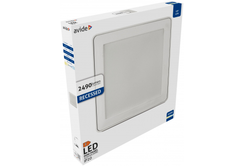 LED Falra Szerelhető Négyzetes Mennyezeti Lámpa Műanyag 24W CW 6400K