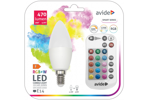 Smart LED Candle 4.9W RGB+W 2700K IR Távirányítóval