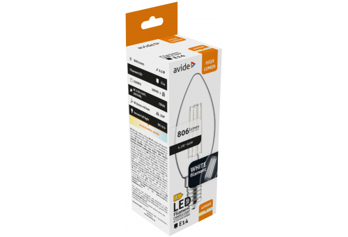LED White Filament Candle 6.5W E14 NW 4000K