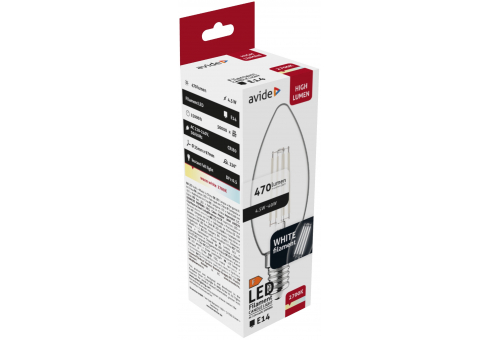 LED White Filament Candle 4.5W E14 WW 2700K